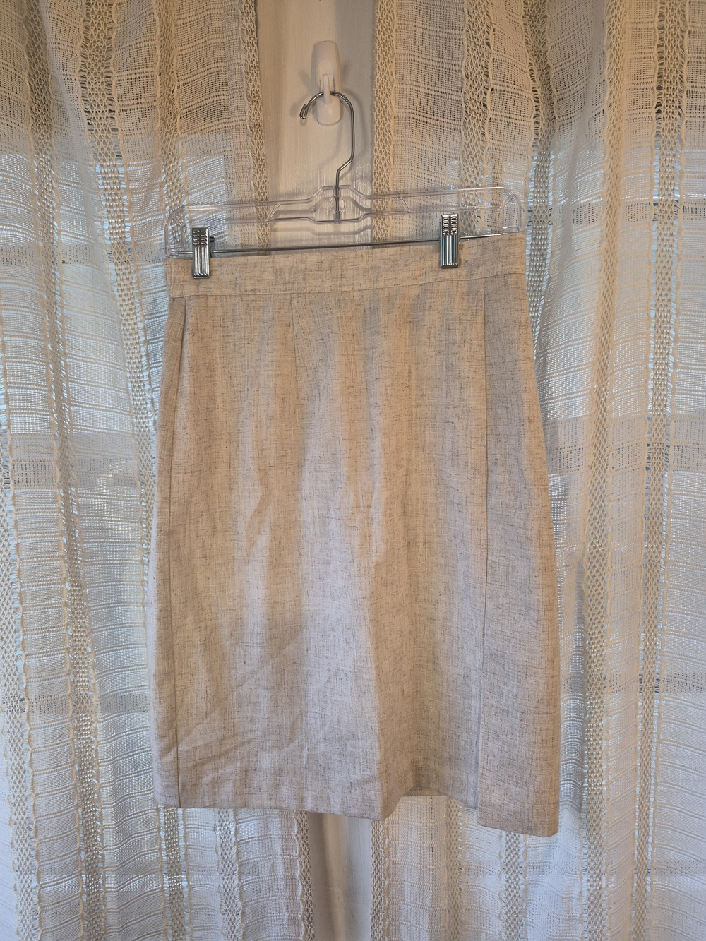Sag Harbor Beige Linen-Blend Pencil Skirt Size 10